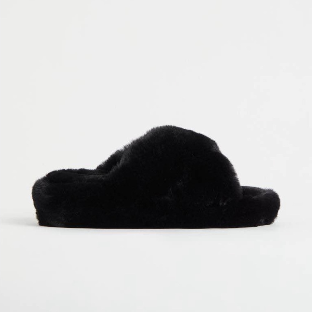 NWT H&M Faux Fur Slippers - Size 9